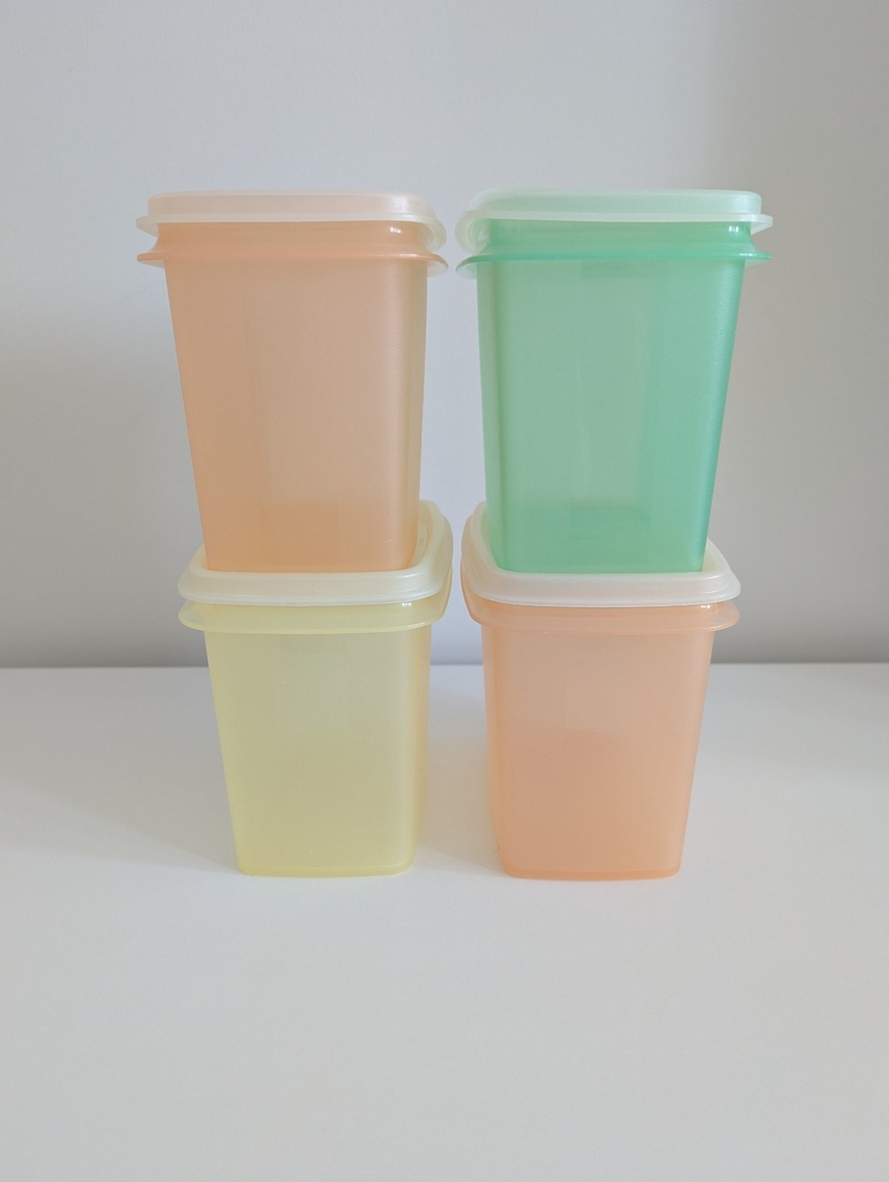 Vintage 90s Tupperware Set of 4 Pastel Rectangular Containers